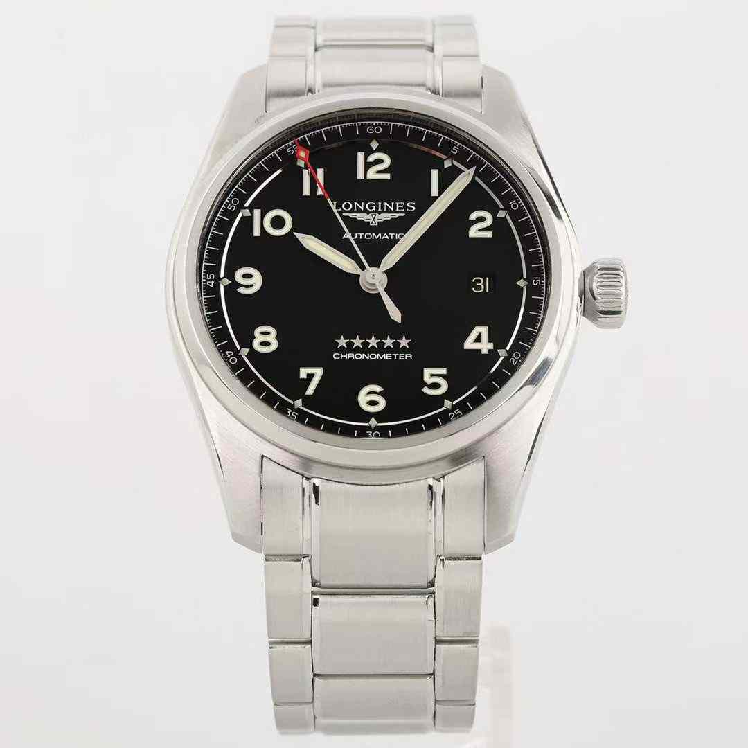 盒证[9.8新]浪琴先行者系列精钢自动机械表40MM男表L3.810.4.53.6