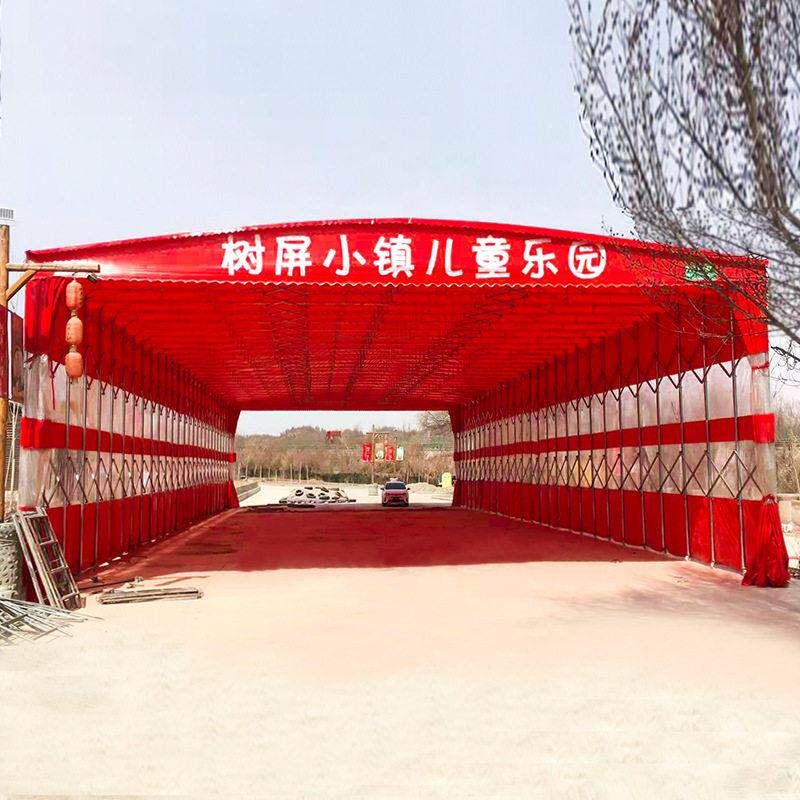 大型排档移动雨棚折叠推拉蓬户外摆摊遮雨收缩帐篷工厂活动伸缩蓬