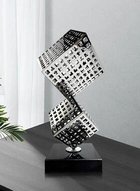 现代简约创意金属摆件样板间售楼处酒店大堂玄关展厅软装饰品工艺