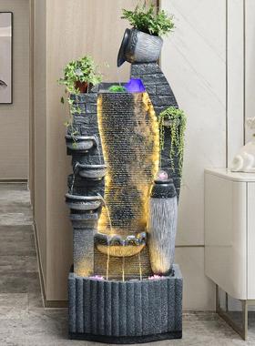 欧式流水摆件客厅轻奢景观循环水幕墙假山风水轮生财装饰落地喷泉