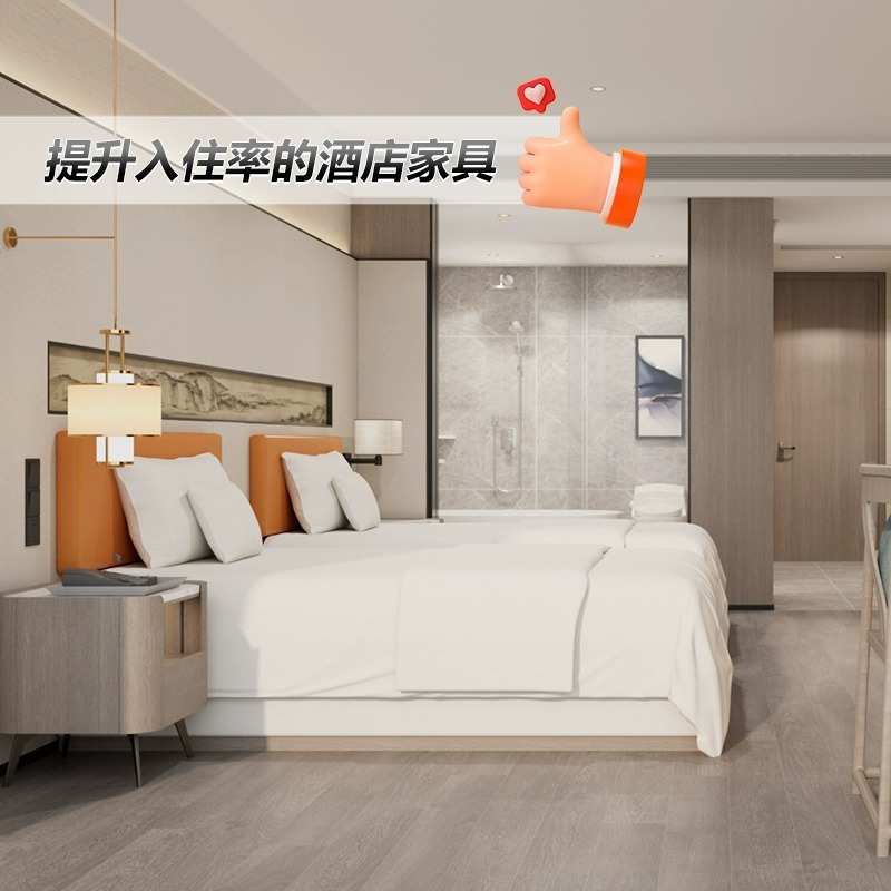 现代简约酒店家具标间全套定制宾馆专用床箱民宿公寓客房床样板间