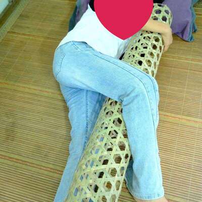 手工制作竹编竹夫人抱枕夏日纳凉儿童可用