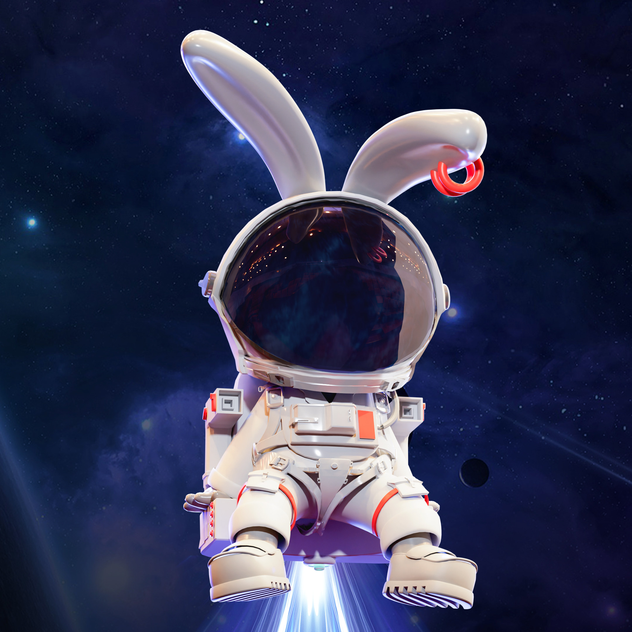 hdz俱乐部顽兔系列第二弹 顽兔#2204 星际兔 限量100份