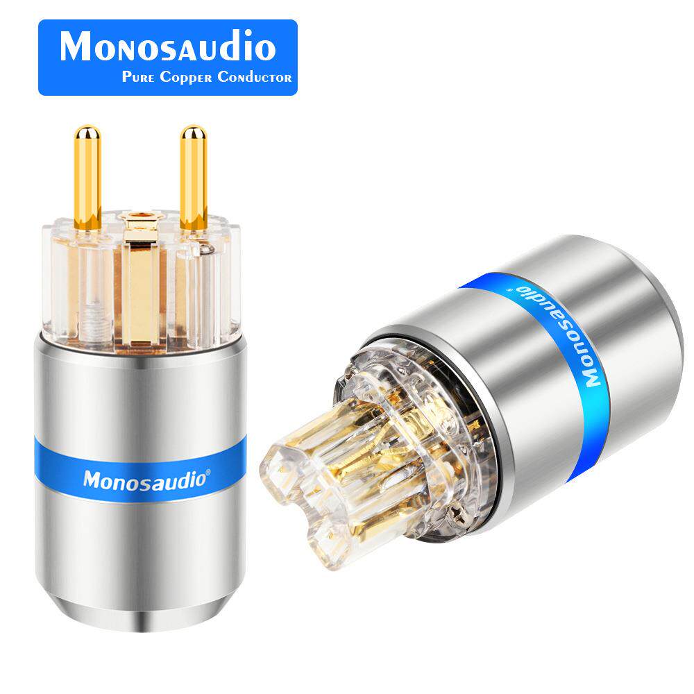 MonosaudioE107G/F107G纯铜插头红色纯铜音频电源线扩展适配插头
