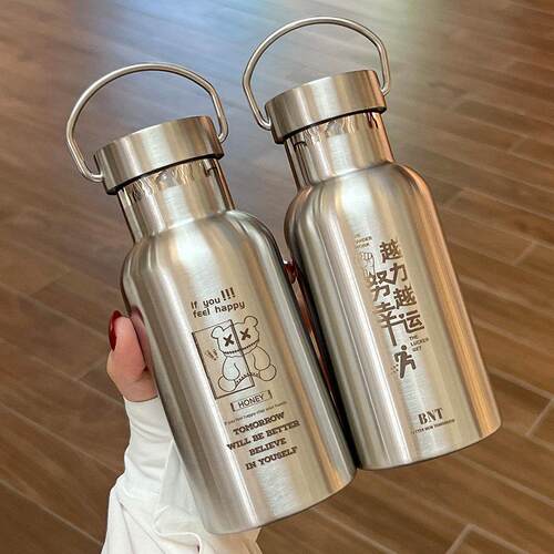 全钢保温杯304不锈钢 简约风550ML便携水杯 户外直身杯款式
