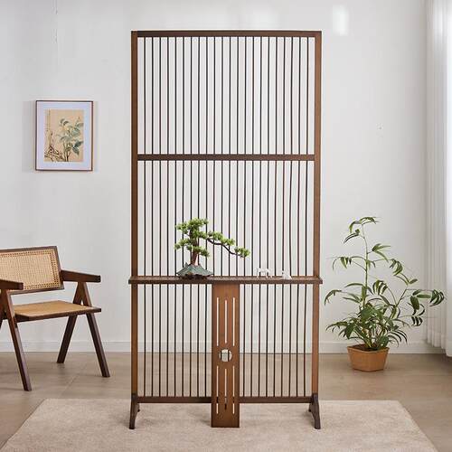 H^c屏风客厅装饰入户家用移动实木隔断现代简约新中式屏风隔断竹