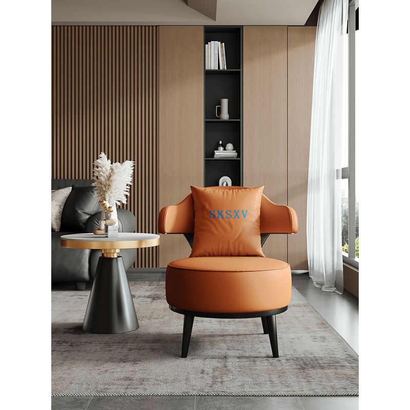 酒店单人沙发椅北欧轻奢客厅休闲椅老虎椅美容院洽谈会客接待沙发
