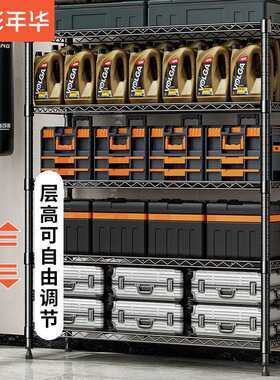 溢彩年华置物架家用五层货架重型仓储铁架子杂物架收纳仓库储物架