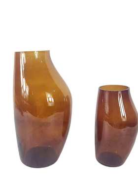 北欧玻璃电镀银色花瓶家居插花客厅装饰品摆件艺术售楼处饰品