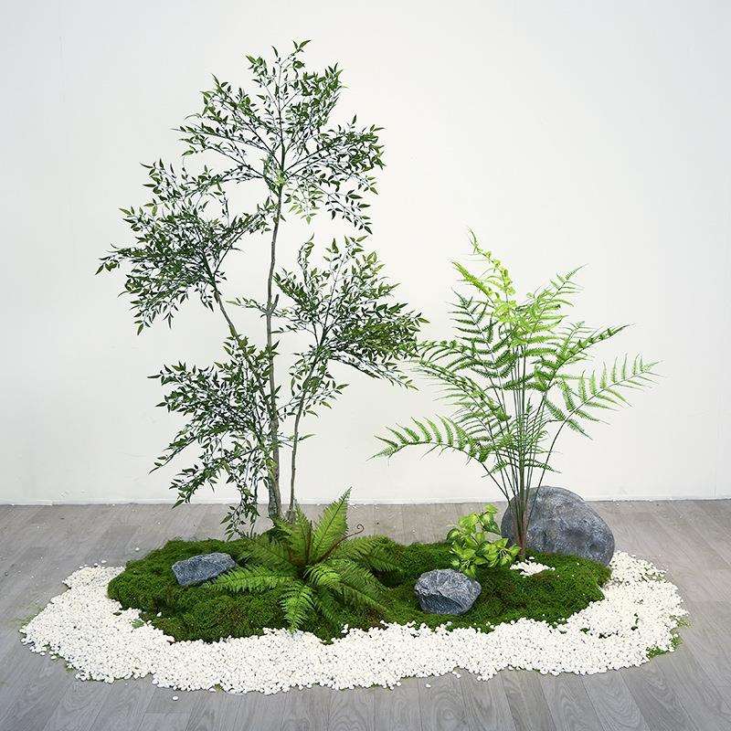 仿真植物大型南天竹落地花盆栽仿生绿植摆件客厅装饰盆景假树造景
