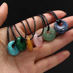 Natural Malachites Rose Quartzs Pendant Necklace Simple Styl