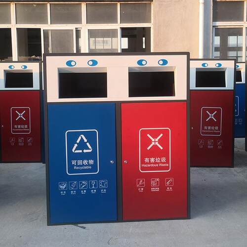 户外不锈钢垃圾桶公园景区垃圾箱两分类市政商用果皮箱分类垃圾桶