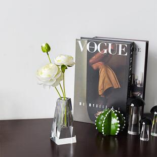 轻奢K9小号水晶玻璃花瓶插花器透明水培卧室客厅办公摆件厂家直供