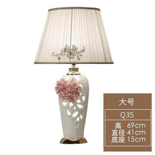正品久三欧陶瓷大厅台灯手工温馨现代简客厅卧室 约式床头家用大