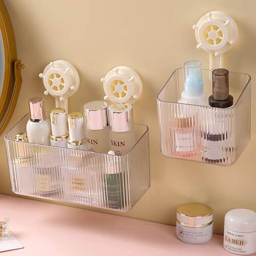 Luxury bathroom suction cup shelf, no-drill wall-mounted han
