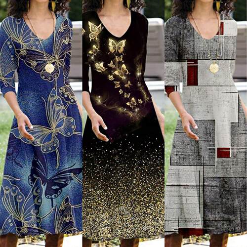 Women's mid waist seven quarter sleeve printed