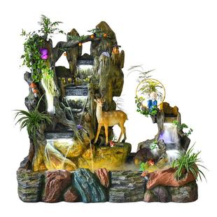 动物树脂墙角流水摆件阳台庭院办公室户外招财装 饰树脂水景加湿器