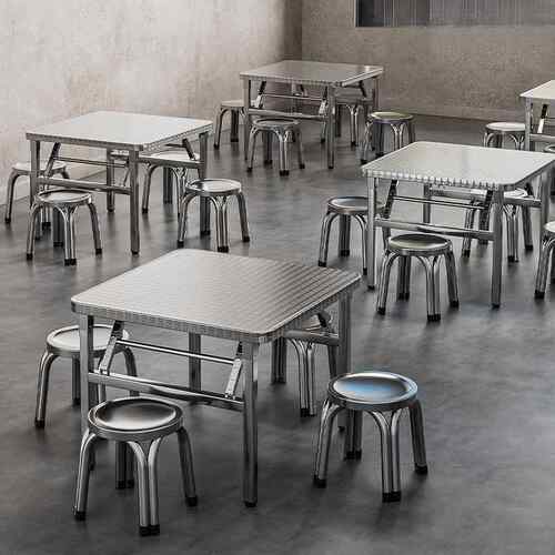 商家用折叠WNF正形桌304特厚用不锈钢出租房学校工方地方收纳长便
