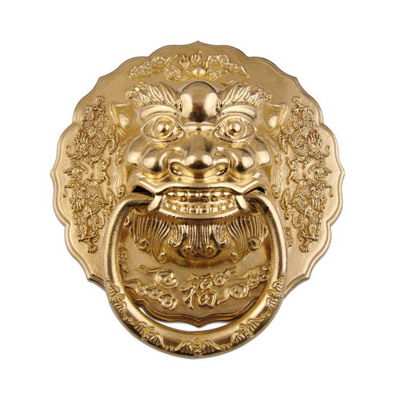 中式仿古门环拉手兽头狮头虎头大门对开门木门庭院把手铜拉环提手