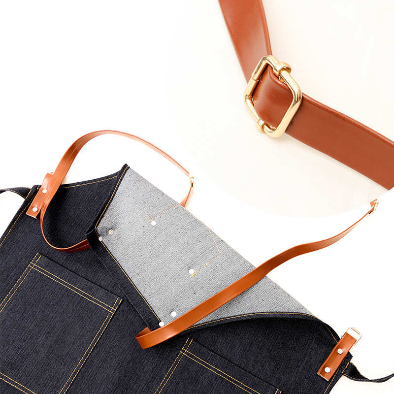 牛仔围裙定制logo中餐厅工作服理发师围裙印制咖啡厅师奶茶店男女