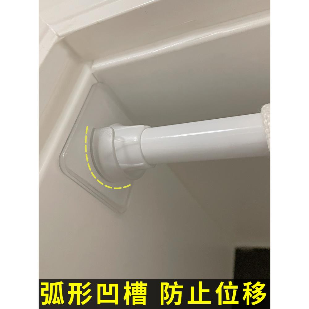 衣柜挂衣杆免打孔固定托透明杆托法兰圆管托架底座橱内挂杆托配件