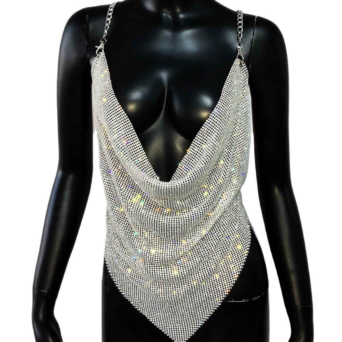 Top Suspender Sequin Metal Suspender Chain Sexy Top