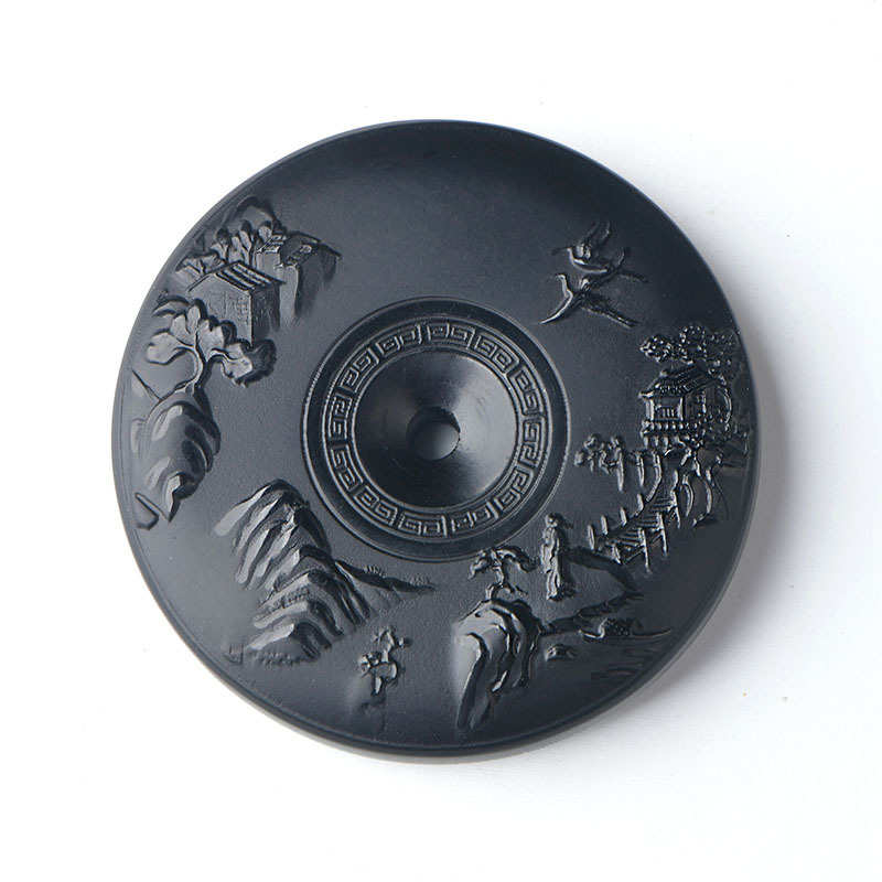 天然和田玉墨玉山水牌子男女款双面精雕高山流水挂件直播货源批发