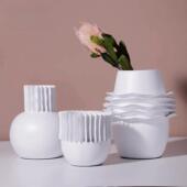 现代简约创意家居百叶花瓶摆件样板房售楼处客厅软装 饰品花器摆设