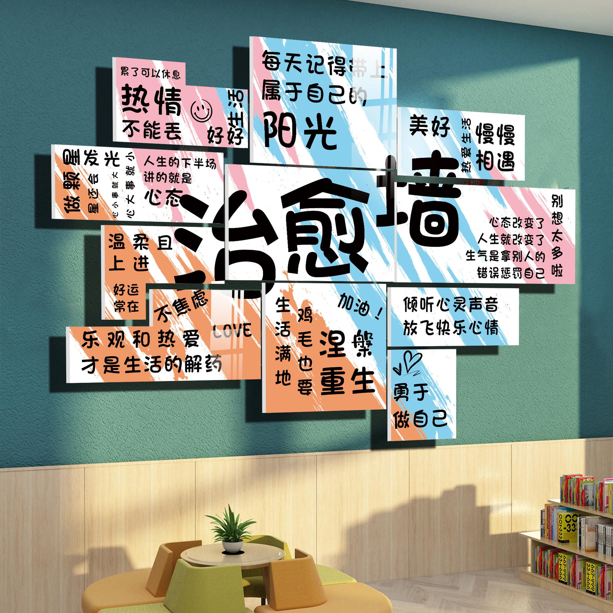 心理角咨询室健康文化墙面装饰画儿童灵驿站辅导教室布置互动挂图