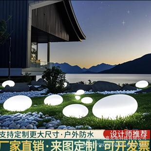 户外太阳能石头灯别墅庭院花园景观灯仿真鹅卵石防水装饰灯草坪灯