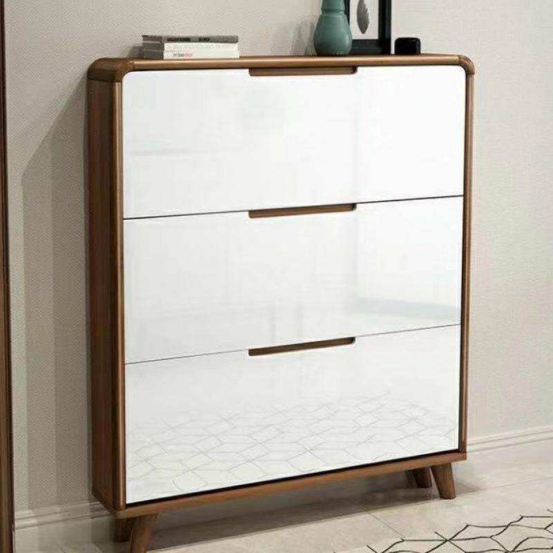 超简翻斗实款木框架鞋柜窄17cm中式家用进门口SAA入约户收纳小薄