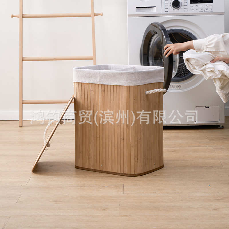 竹洗衣篮脏衣篓竹编折叠编织衣服收纳桶批发