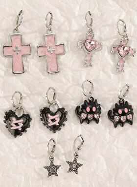 Classic Cross Jewelry Silver Hip Hop Party Earrings Women 新