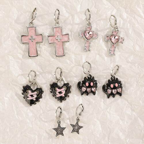 Classic Cross Jewelry Silver Hip Hop Party Earrings Women 新