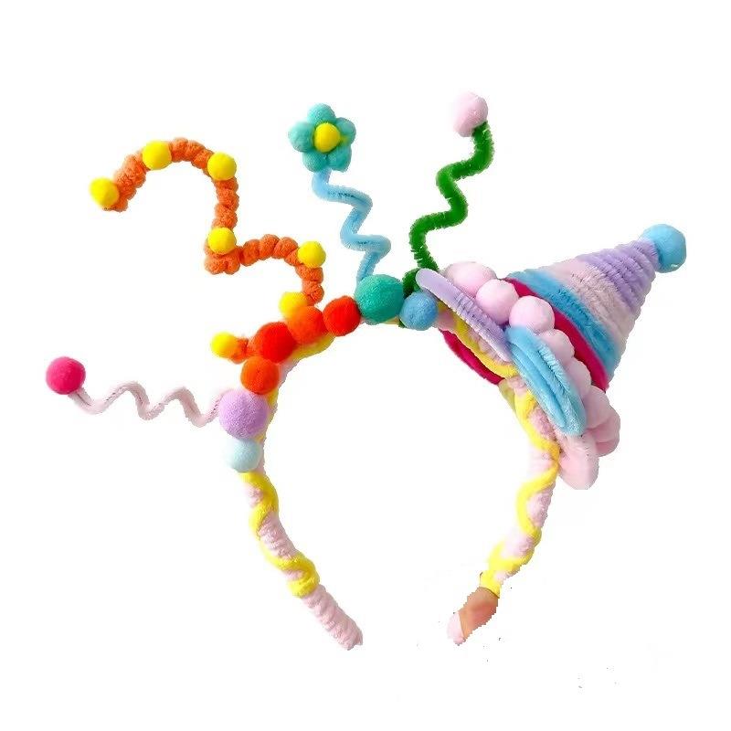 扭扭棒发箍生日装饰场景布置儿童生日帽男女孩聚餐派对拍照神器宝