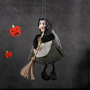 Creative Scary Halloween Apron Witch Doll Funny Cute Broom