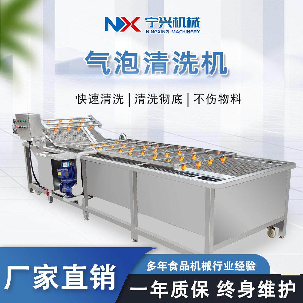 果蔬气泡清洗机水果蔬菜清洗设备全自动大型商用连续辣椒洗菜机