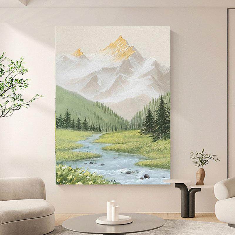 深圳大芬村油画客厅沙发背景装饰画床头挂画轻奢现代简约手绘肌理