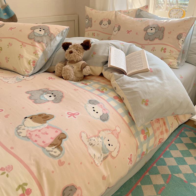 可爱卡NOL通纯棉件套0四5春2季全棉床单被罩南通床上2用品三件套