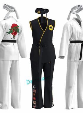 Karate Kids KOF Cobra Kai Cosplay Costume Kid Aldult Black