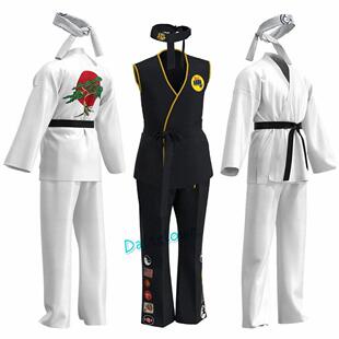 Karate Kids KOF Cobra Kai Cosplay Costume Kid Aldult Black