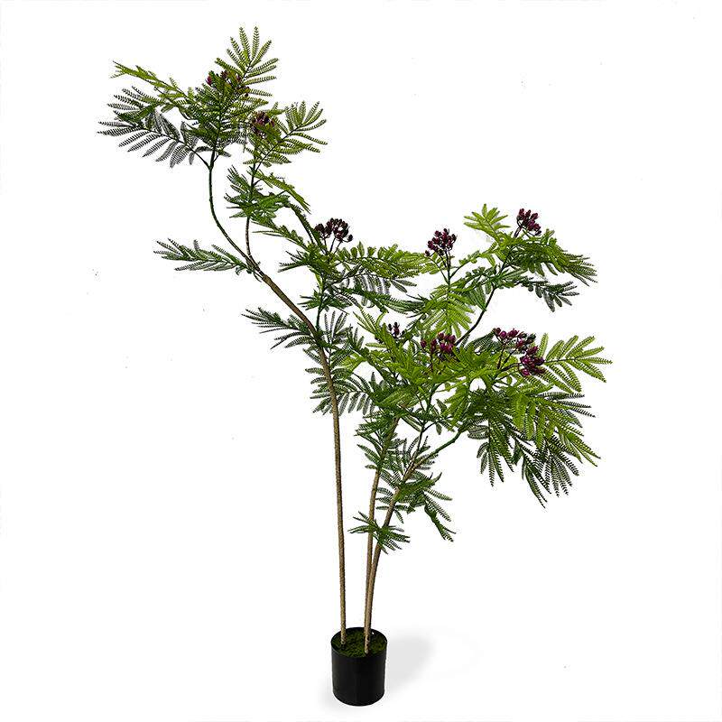 仿真植物盆栽双层叶蕨类盆景中式绿植客厅落地装饰摆件文竹家居