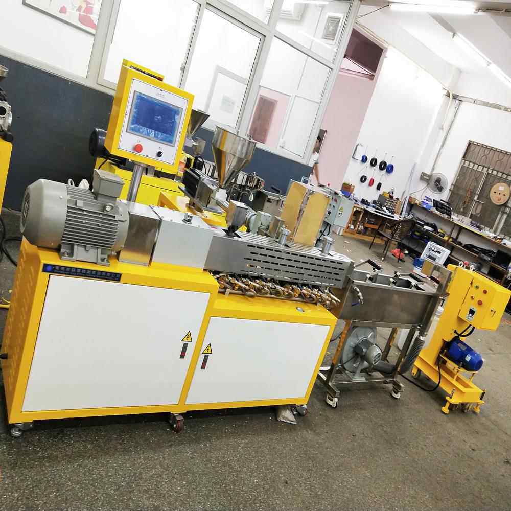 厂家冷喂料器单双螺杆批量挤出造粒机硅橡胶热切挤出抽粒机