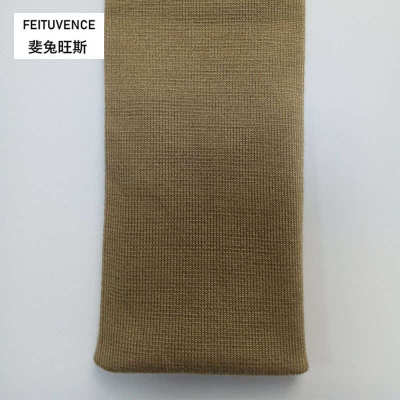 卡其色无缝螺纹袖口色织罗纹布弹力莱卡无缝罗纹袖口领口罗纹面料