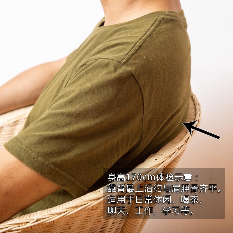 I书1背汉中纯手工天然均码单真藤编织单人藤椅喝茶休闲房靠椅人