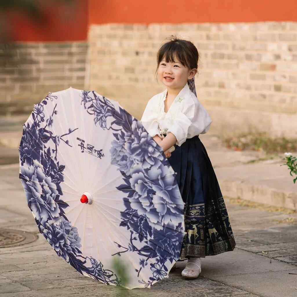青花瓷伞儿童油纸伞小号尺寸古典舞蹈覆古中国风江南古风汉服雨伞,家居饰品,工艺伞,淘宝优惠券,粉丝福利购,淘宝优惠卷