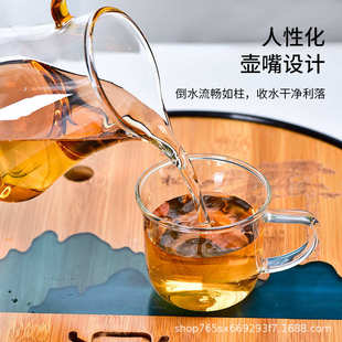 透明玻璃茶具套装 功夫茶杯办公室泡茶壶 家用小配件日式 中式