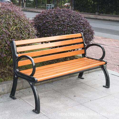 公园椅户外长椅广场庭院小区休闲座椅防腐木塑木靠背长排椅长条凳