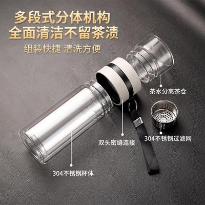 玻璃杯茶水分离隔热子女高颜茶杯