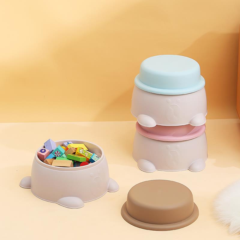 儿童塑料凳子宝宝家用矮凳脚踏收纳桶小板凳加厚创意圆形换鞋椅子